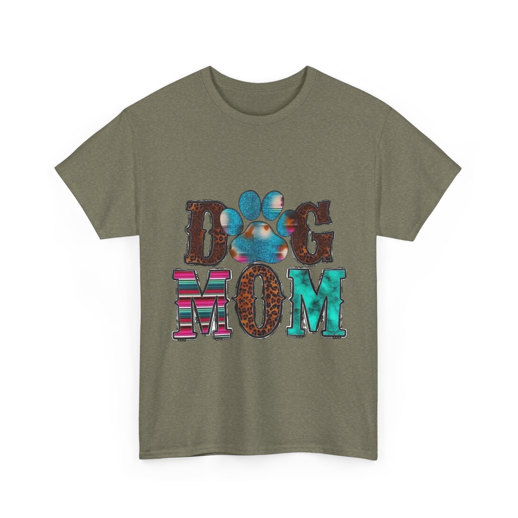 Dog Mom  Heavy Cotton Tee, Pet Lover Gift, Dog Owner Apparel, Fun Animal Shirt, Cute Casual Wear, Perfect for Dog Lovers