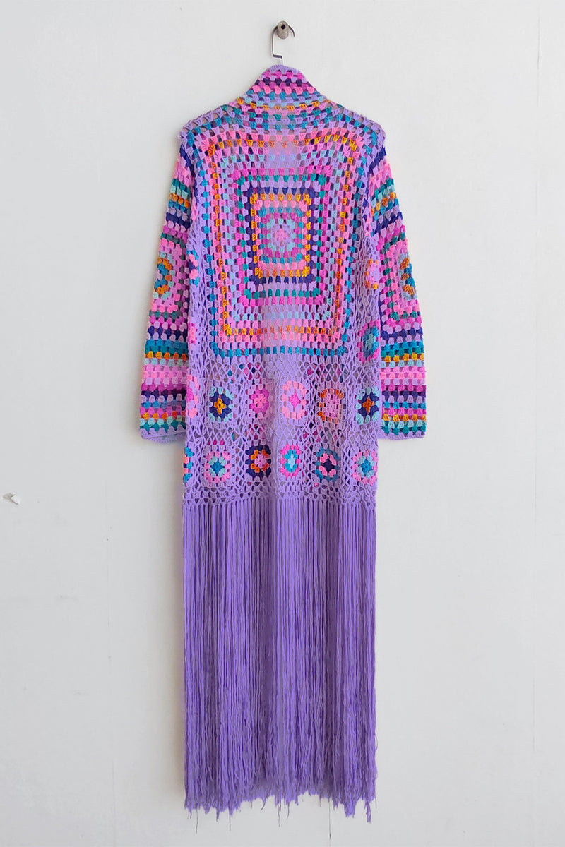 Fringe Tied Long Sleeve Cardigan - ShopEbonyMonique