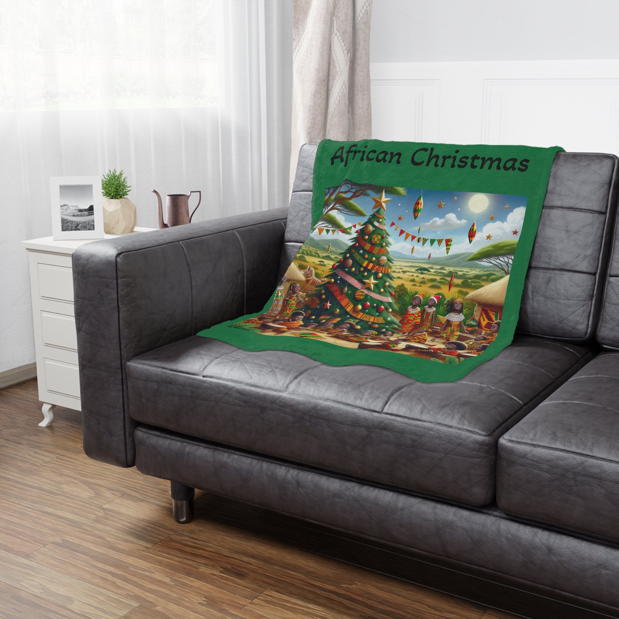 African Christmas Microfiber Blanket