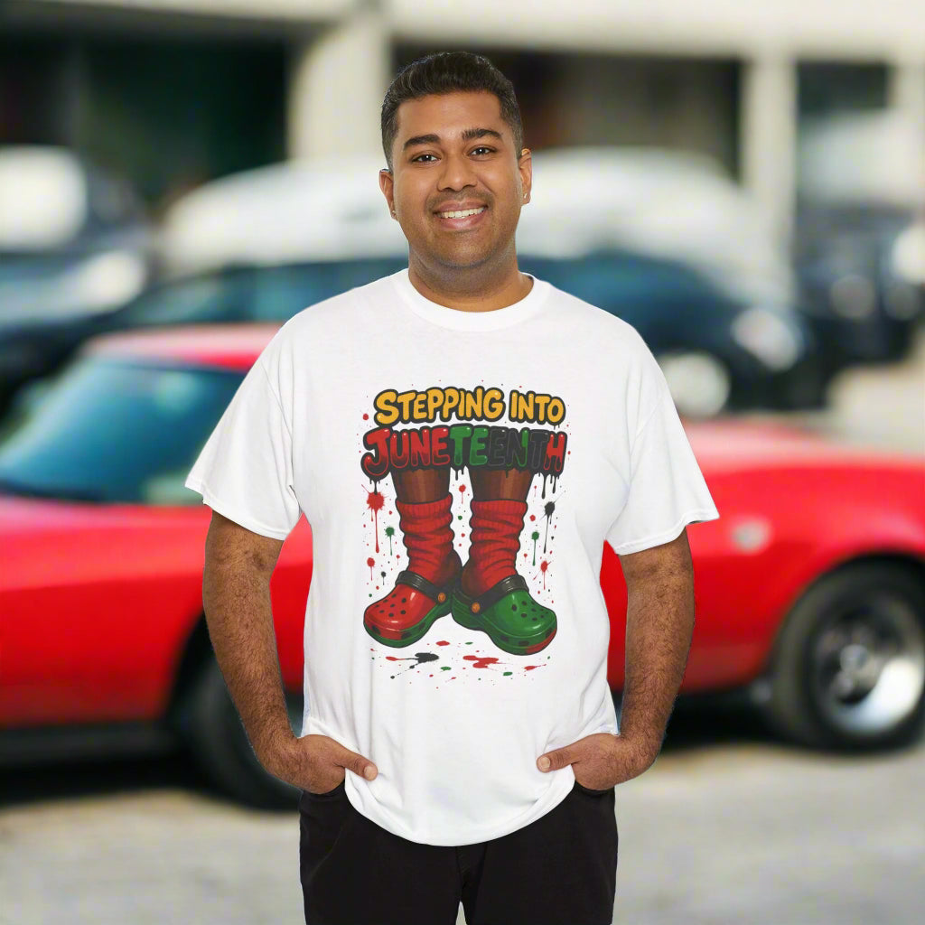 Stepping into the Holiday Spirit Tee - Fun Unisex Cotton T-Shirt, Christmas Gift, Holiday Apparel, Festive Wear, Casual Top, Unique Design