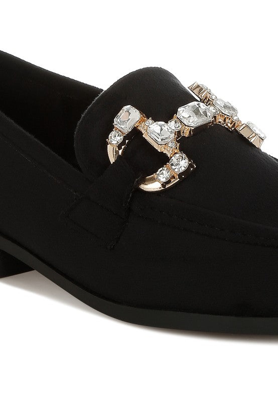 Maestro Diamante Embellished Horsebit Loafers - ShopEbonyMonique