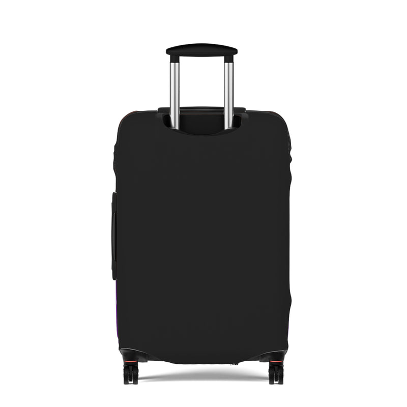 Purple Flower Stylish Luggage Cover - Elegant African American Woman Design for Travel