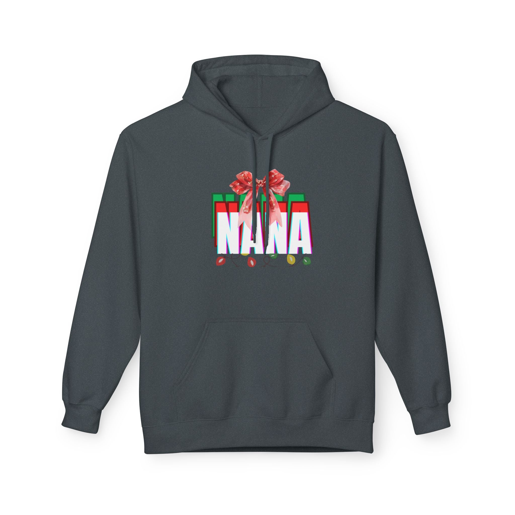 Christmas Nana Hoodie, Unisex Fleece Sweatshirt for Grandmothers, Family Gift, Holiday Apparel, Cozy Winter Wear