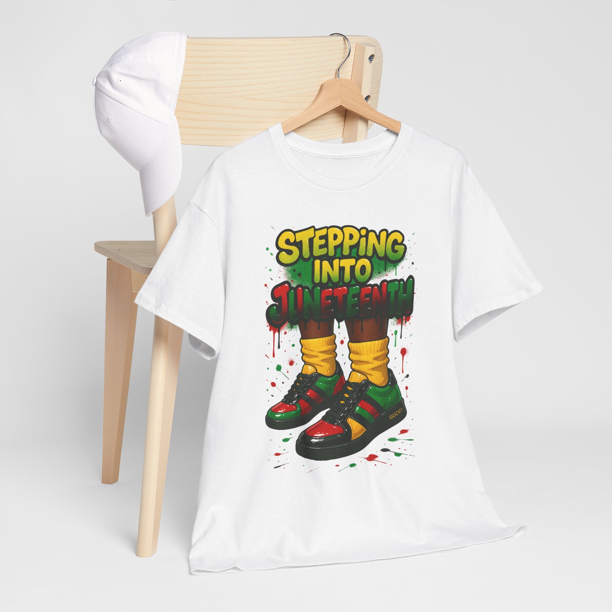 Just Stepping Into Juneteenth Unisex Heavy Cotton Tee | Celebration Shirt, Gift for Freedom, Black History Month, Party Wear