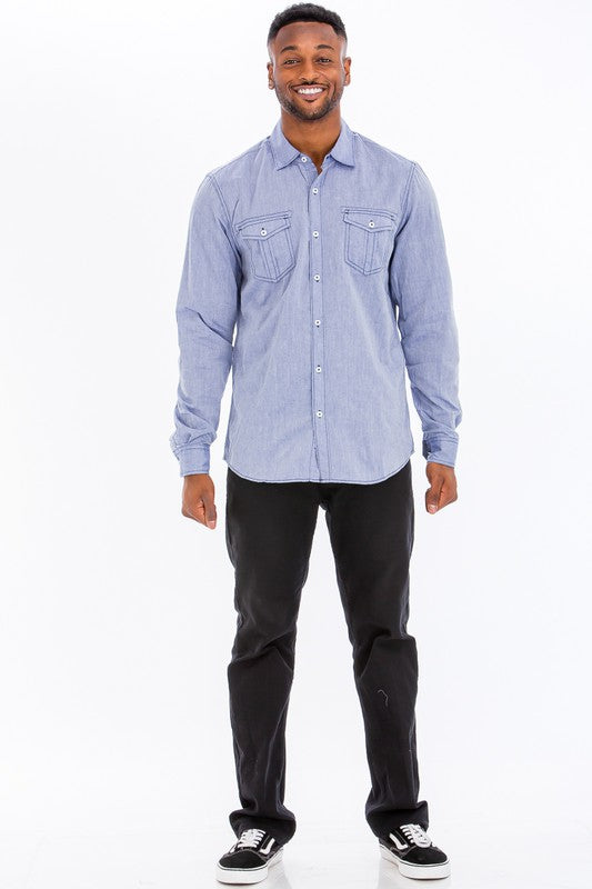 EM Men's Casual Long Sleeve Shirts - ShopEbonyMonique