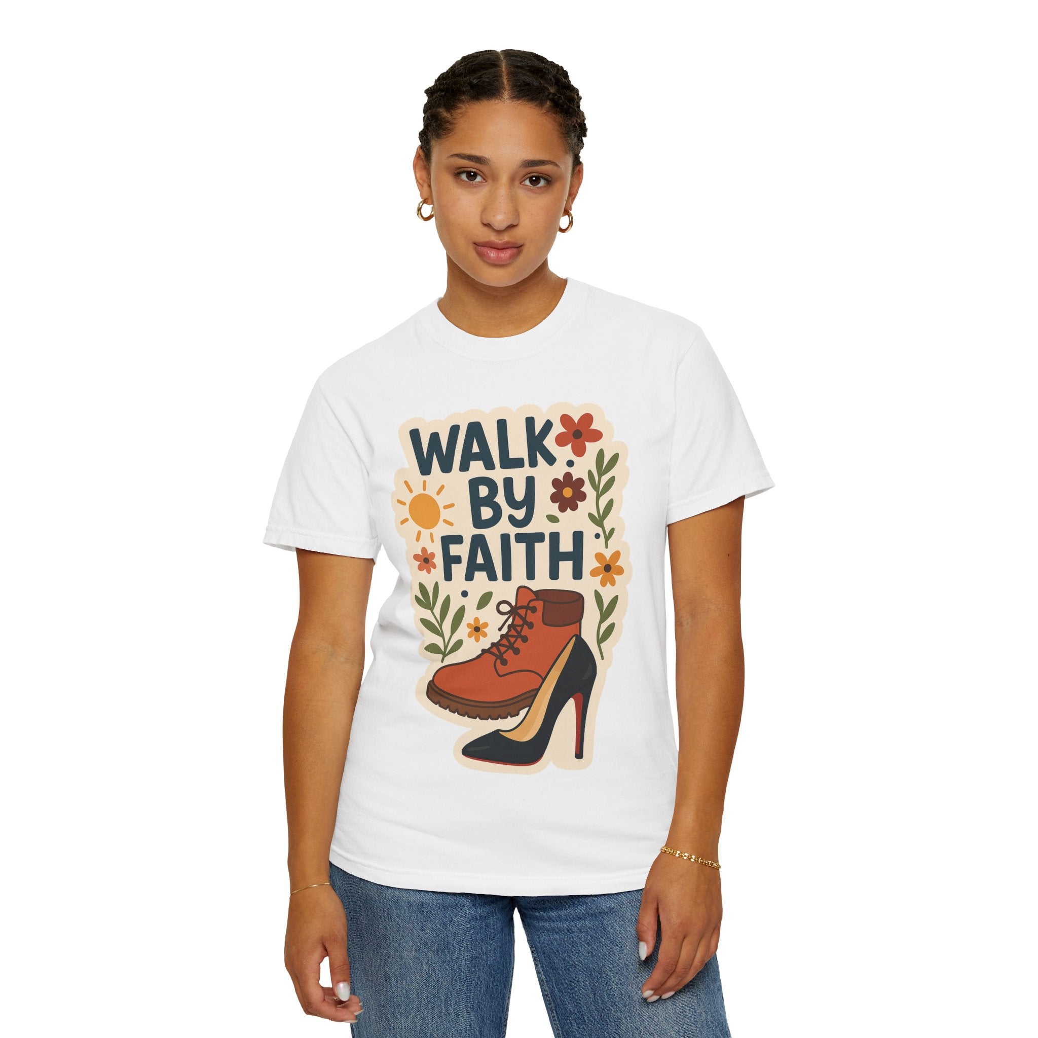 Walk By Faith T-Shirt - Unisex Garment-Dyed Tee for Fashionable Comfort