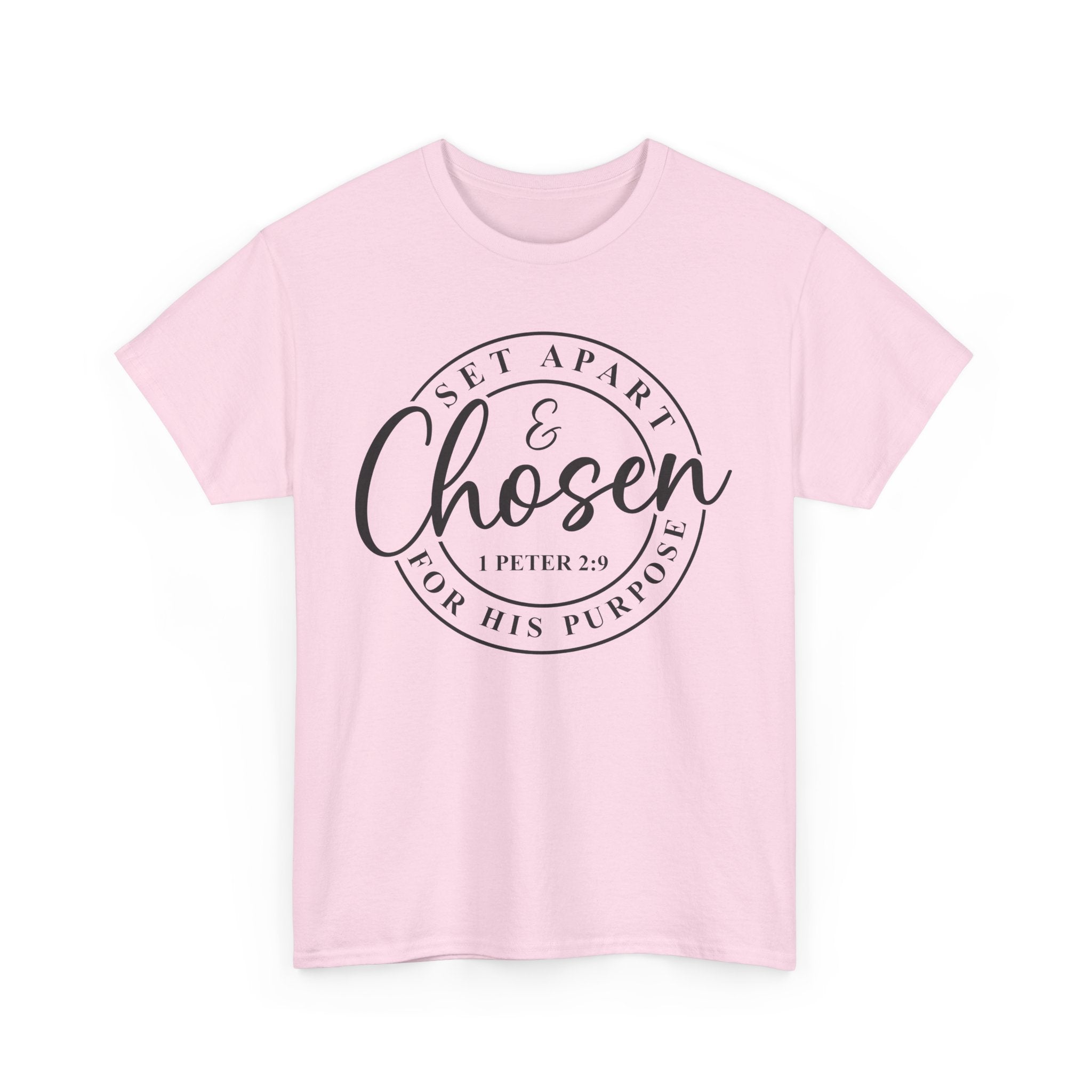 Set Apart & Chosen Unisex Heavy Cotton Tee, Faith-Based T-Shirt, Christian Apparel, Inspirational Gift, Religious Shirt, Meaningful Message