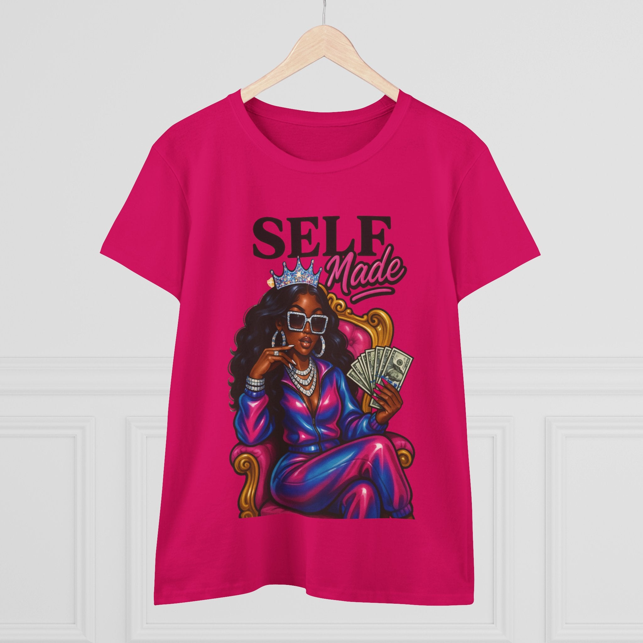 Self Made Women's Midweight Cotton Tee - Empowering Graphic Tee