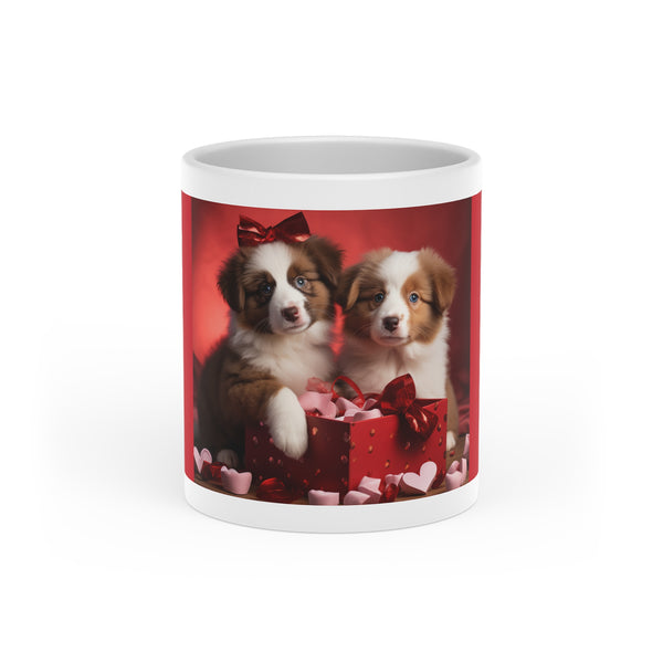 Puppy Love Heart-Shaped Mug