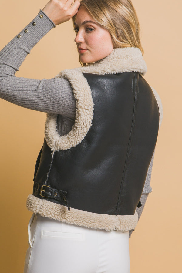 Love Sherpa Zip Up Vest with Pockets