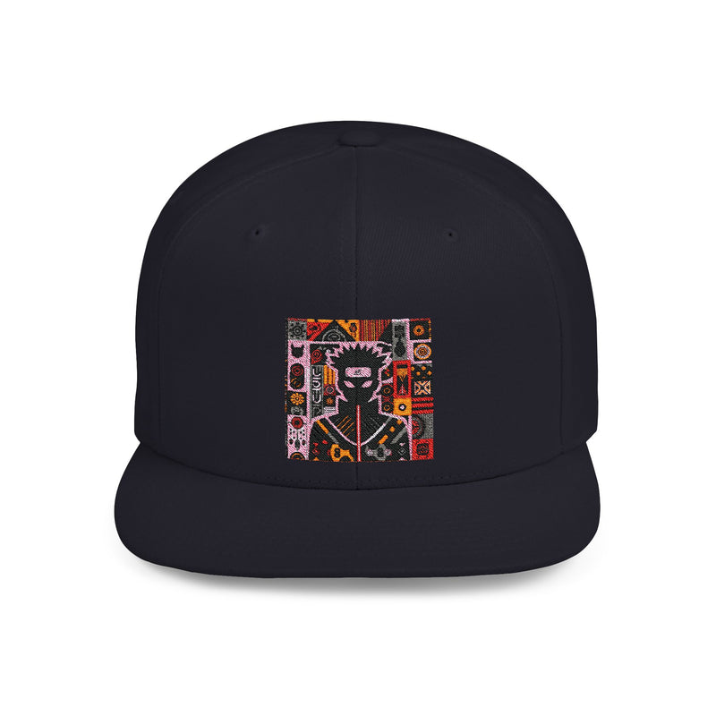 Ninja Flat Bill Snapback Cap - Black - ShopEbonyMonique