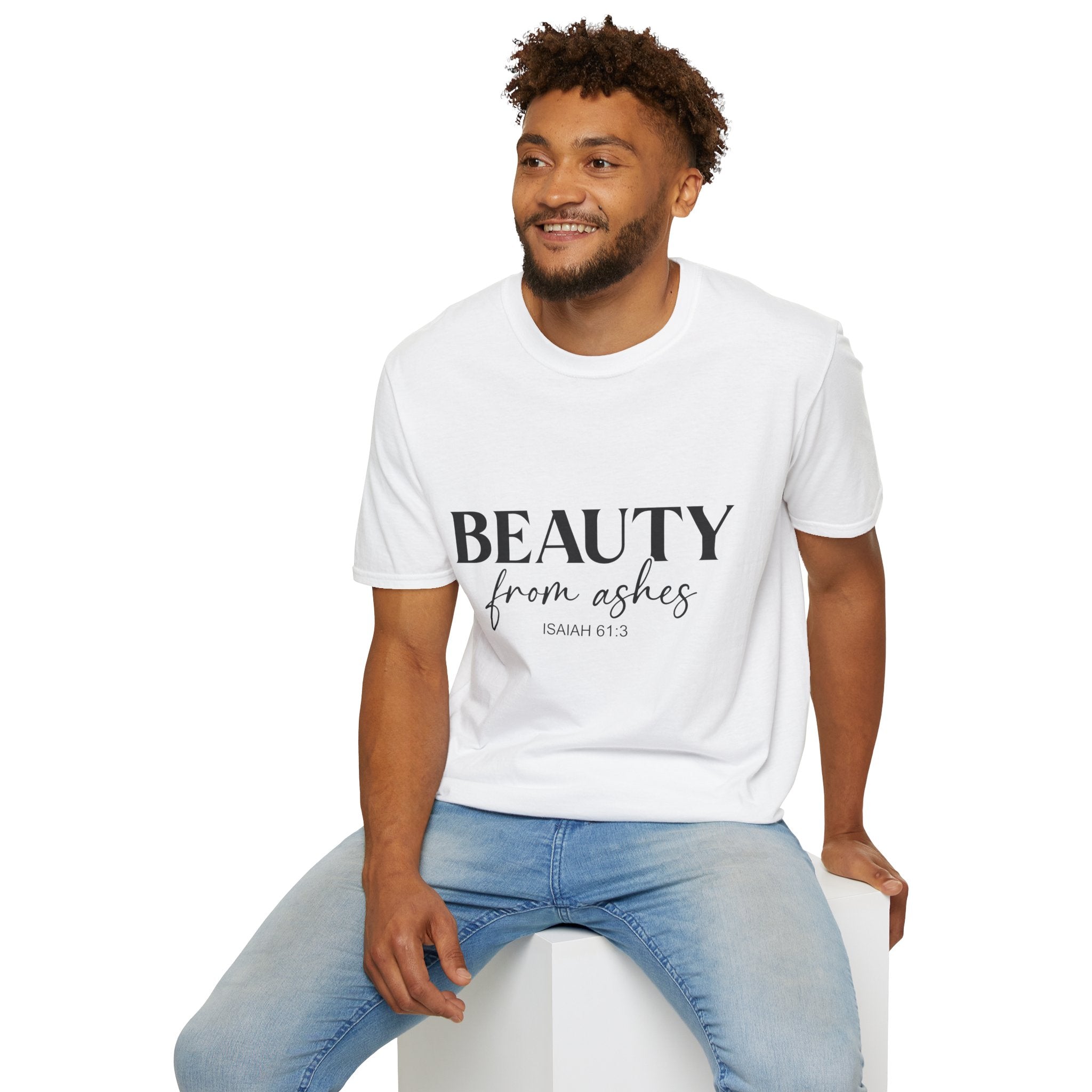 Inspirational Unisex T-Shirt: Beauty from Ashes, Faith Apparel, Motivational Gift, Christian Shirt, Casual Style, Uplifting Quote