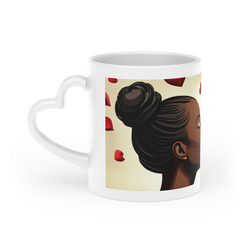 Black Love Heart-Shaped Mug