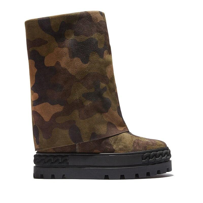 Army Ready Camouflage Suede Boot - ShopEbonyMonique