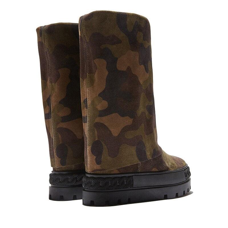 Army Ready Camouflage Suede Boot - ShopEbonyMonique