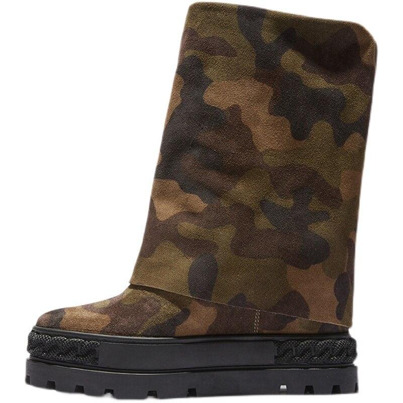 Army Ready Camouflage Suede Boot - ShopEbonyMonique