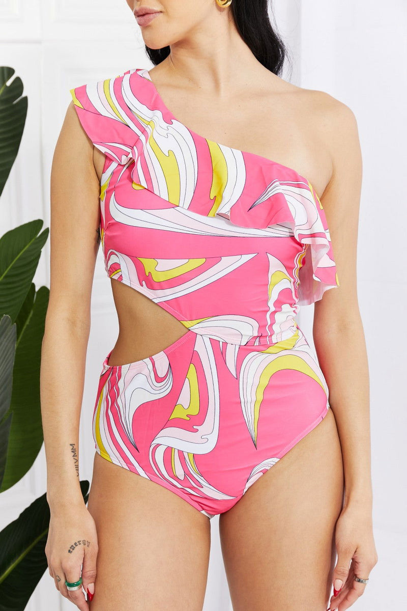 Asymmetric Cutout Swimsuit - ShopEbonyMonique