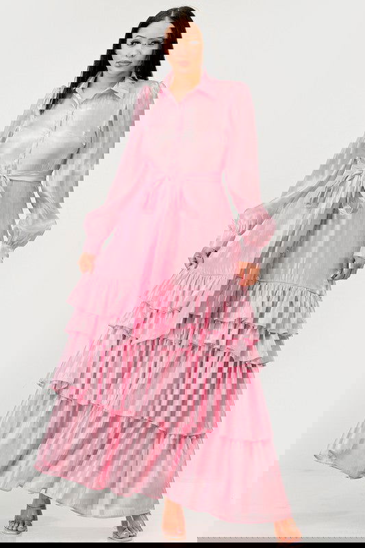 Aurora Tiered Elegance Full Maxi Dress - ShopEbonyMonique