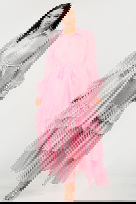Aurora Tiered Elegance Full Maxi Dress - ShopEbonyMonique