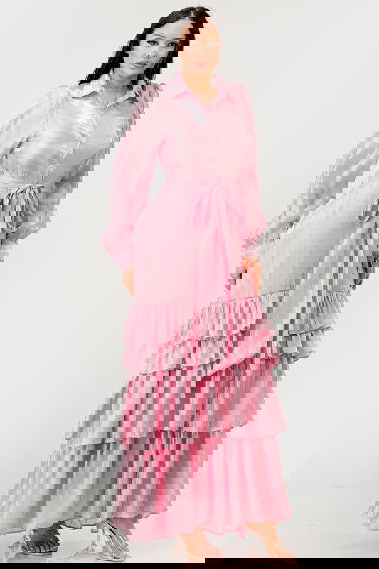 Aurora Tiered Elegance Full Maxi Dress - ShopEbonyMonique