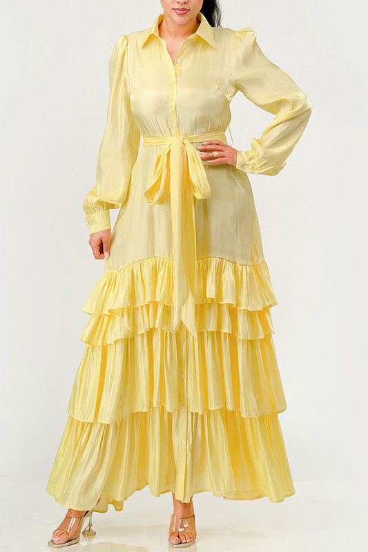 Aurora Tiered Elegance Full Maxi Dress - ShopEbonyMonique