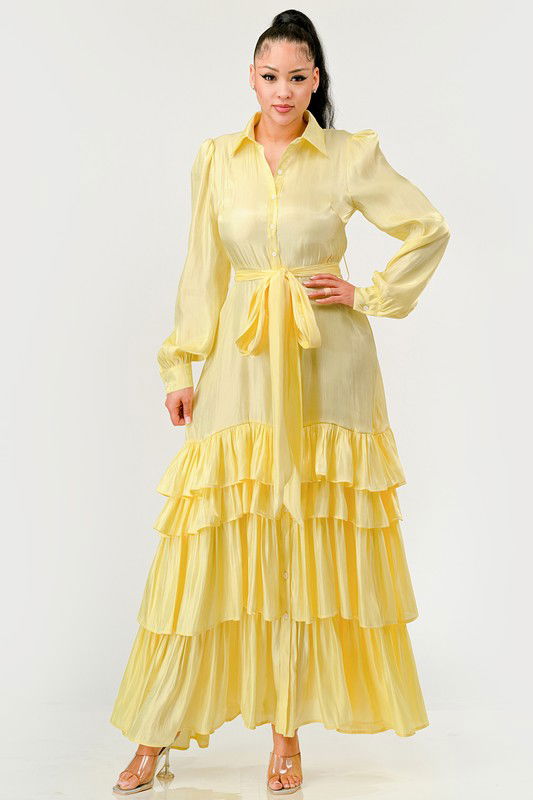 Aurora Tiered Elegance Full Maxi Dress - ShopEbonyMonique