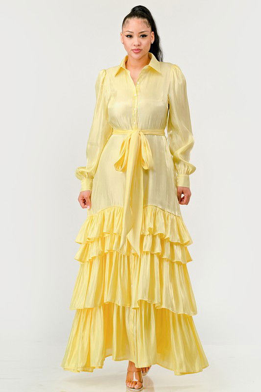 Aurora Tiered Elegance Full Maxi Dress - ShopEbonyMonique