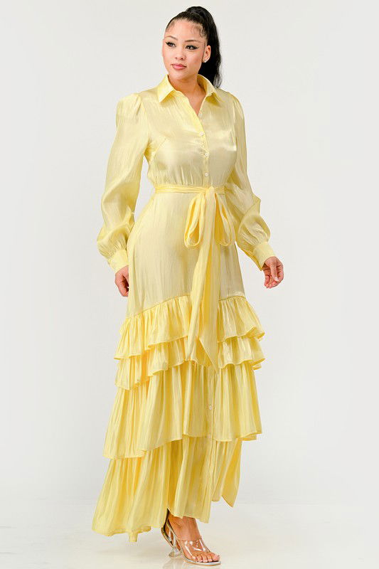 Aurora Tiered Elegance Full Maxi Dress - ShopEbonyMonique