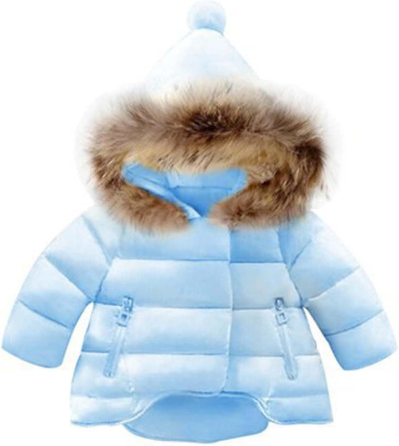 Baby Girls Winter Coats Toddler Hooded Warm Fleece Down Jacket for Kids - ShopEbonyMonique
