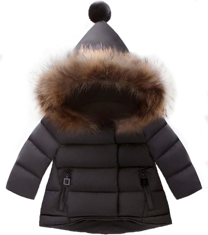 Baby Girls Winter Coats Toddler Hooded Warm Fleece Down Jacket for Kids - ShopEbonyMonique
