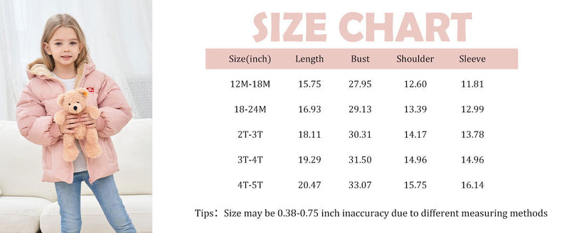Baby Winter Coat With Hooded Baby Boys Girls Puffer Jackets for 6M-5T - ShopEbonyMonique