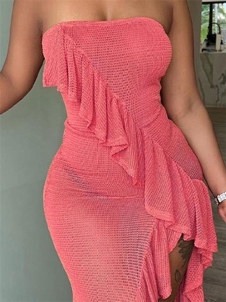 Bandeau Ruffle Dress - ShopEbonyMonique