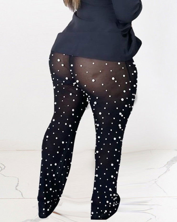 Beading Stitching Flare Legging - ShopEbonyMonique