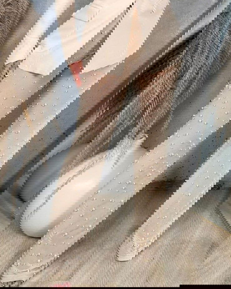 Beading Stitching Flare Legging - ShopEbonyMonique