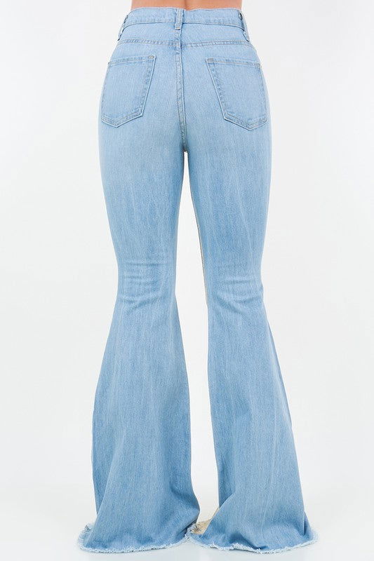 Bell Bottom Jean in Gold Foil - ShopEbonyMonique