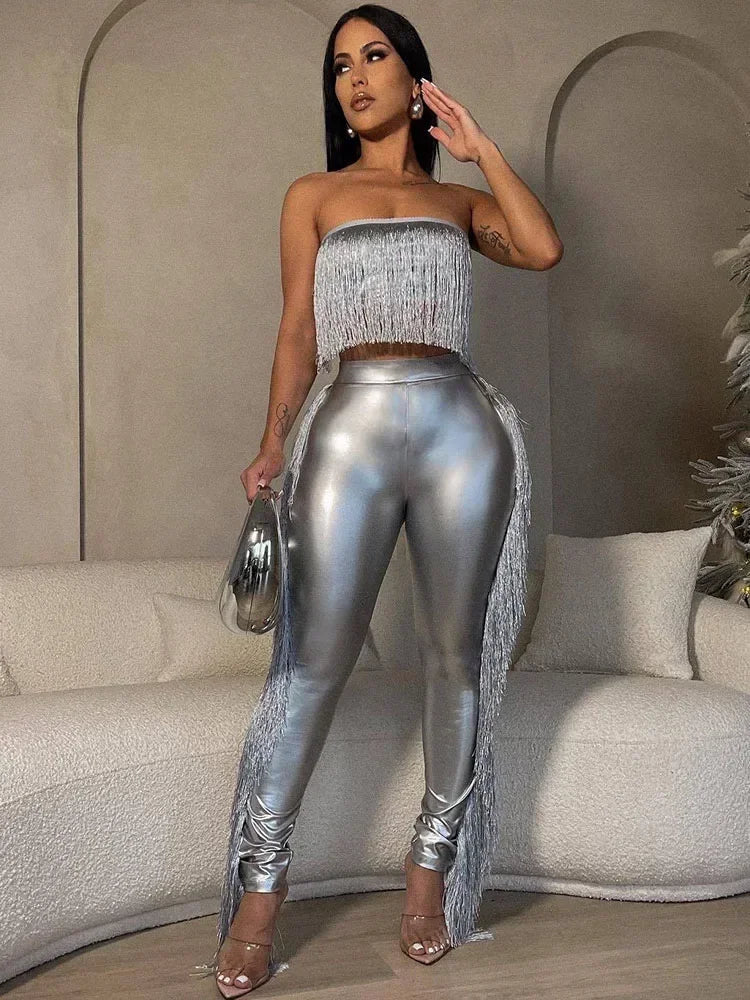 Birthday Metallic Tassels Pants Set - ShopEbonyMonique