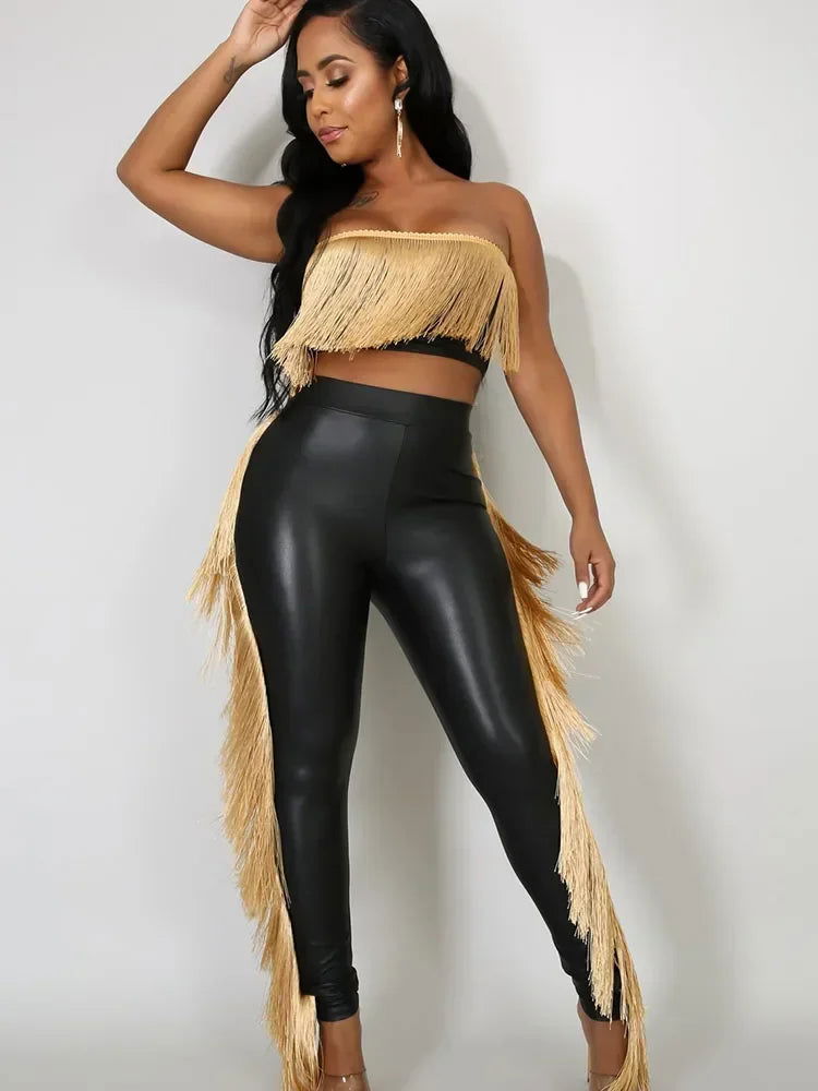 Birthday Metallic Tassels Pants Set - ShopEbonyMonique