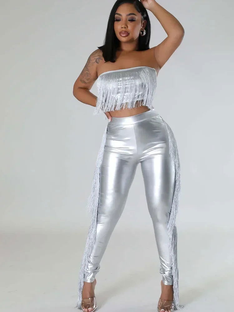 Birthday Metallic Tassels Pants Set - ShopEbonyMonique