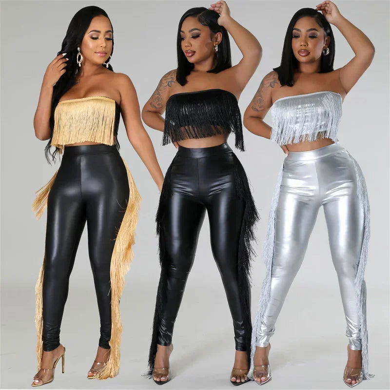 Birthday Metallic Tassels Pants Set - ShopEbonyMonique