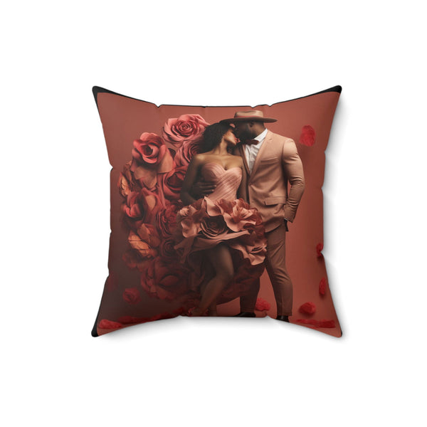 Black Love Spun Polyester Square Pillow - ShopEbonyMonique