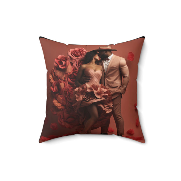 Black Love Spun Polyester Square Pillow - ShopEbonyMonique