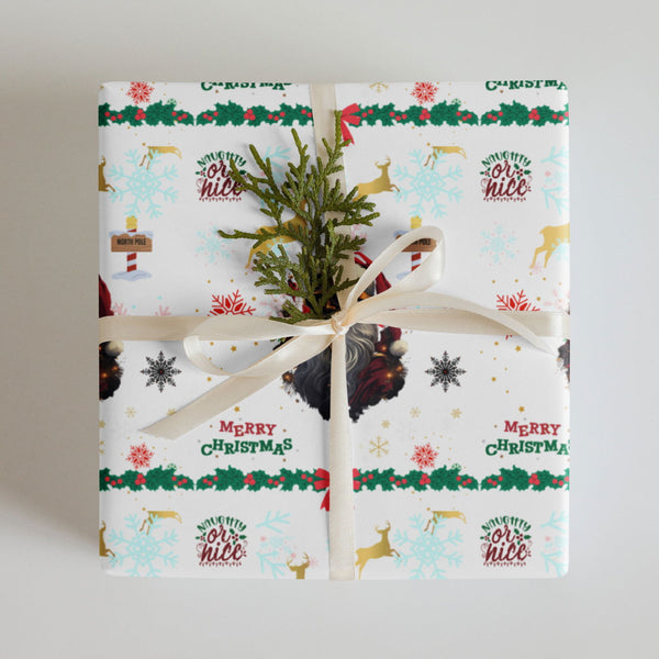 Black Santa Wrapping paper sheets - ShopEbonyMonique