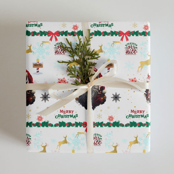 Black Santa Wrapping paper sheets - ShopEbonyMonique