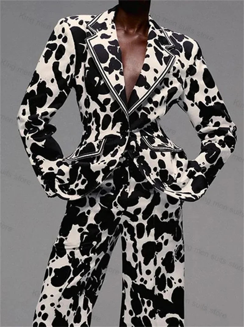 Black White Zebra Printed Women Suit - ShopEbonyMonique
