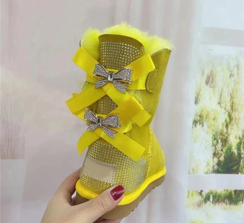 Bling Rhinestones Butterfly Knots  Boots - ShopEbonyMonique