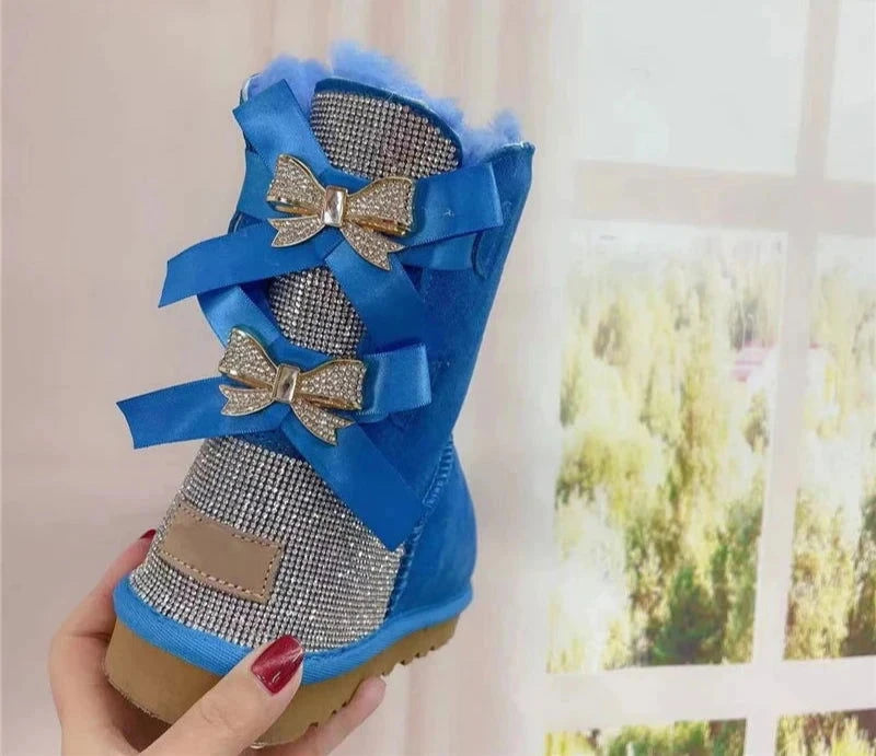 Bling Rhinestones Butterfly Knots  Boots - ShopEbonyMonique
