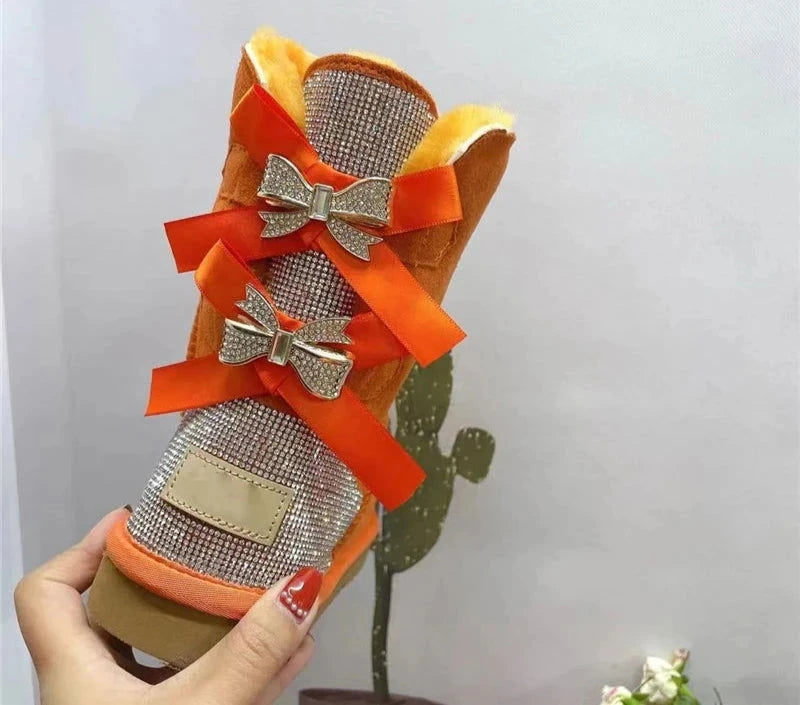 Bling Rhinestones Butterfly Knots  Boots - ShopEbonyMonique