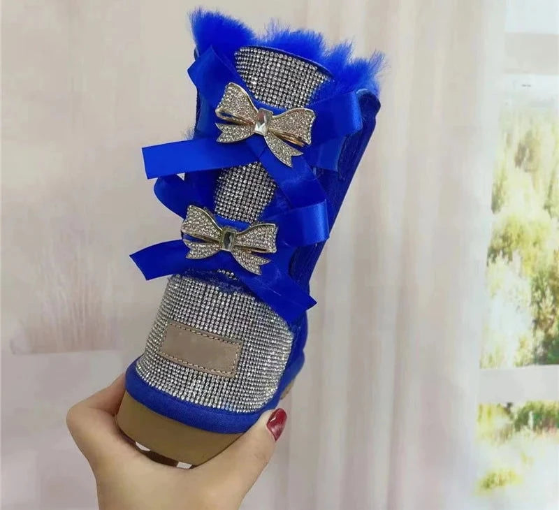 Bling Rhinestones Butterfly Knots  Boots - ShopEbonyMonique