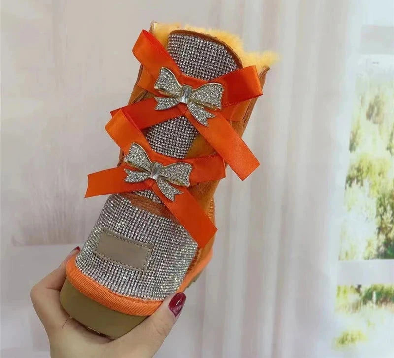 Bling Rhinestones Butterfly Knots  Boots - ShopEbonyMonique