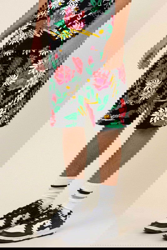 Bloom  Print Shorts - ShopEbonyMonique
